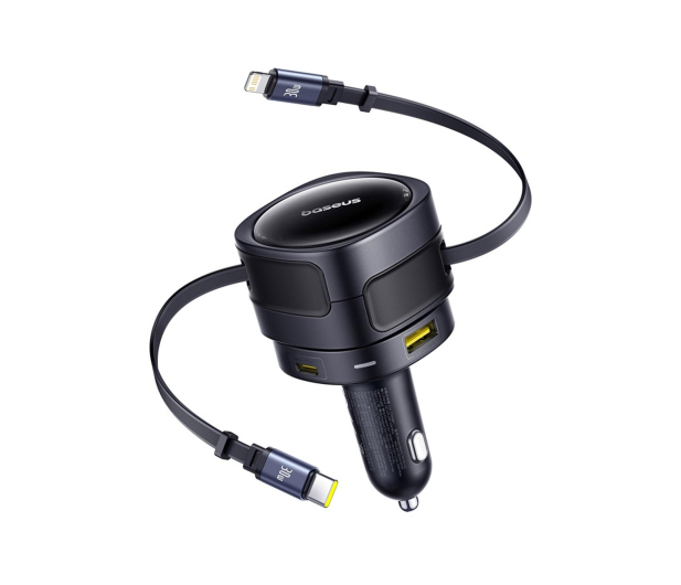 Baseus Ładowarka samochodowa 90W 2x USB-C + kabel USB-C i Lightning - 1502063 - zdjęcie